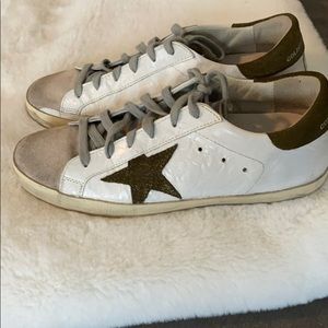 Golden goose super star suede with olive green